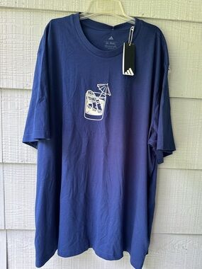 Adidas  Men’s M L DRINK TEE Dark Blue NWT~3XL